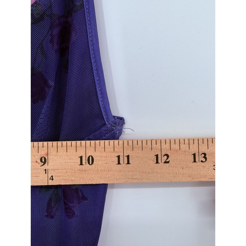 Motel Rocks Purple Lace Trimmed Mesh Mini Dress Size XS - Picture 6 of 6